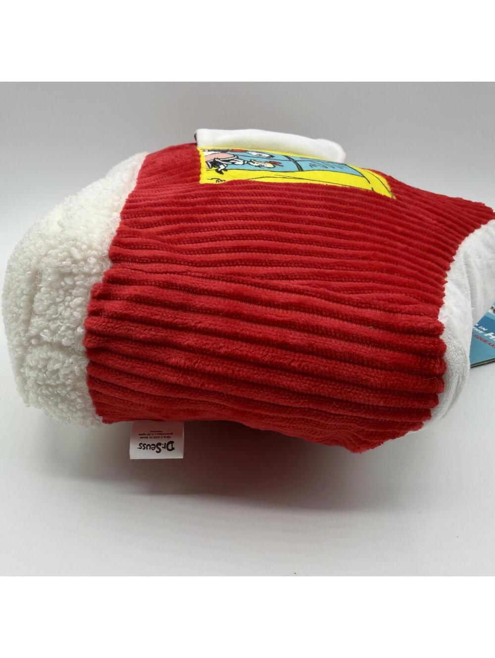 Dr Seuss Cat in the Hat Plush Dog Toy with Squeaker House Red Corduroy Exterior - Picture 10 of 11